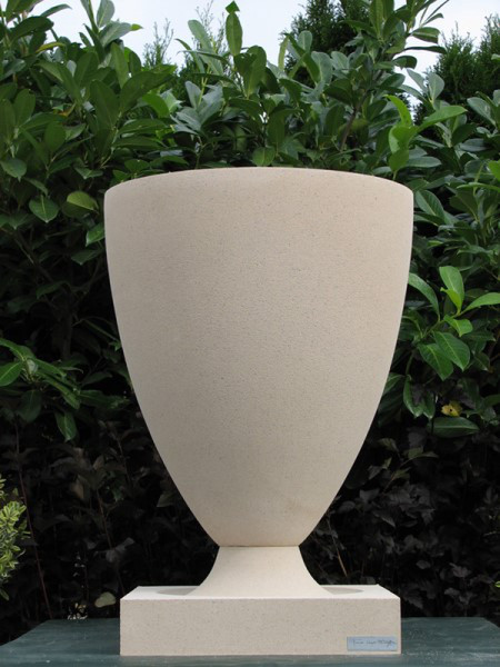 Stone American Systems Built Houses Vase by Frank Lloyd Wright